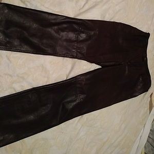 Burgundy Leather Pants